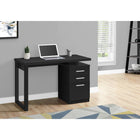 Monarch Specialties - 7691 Bureau 48 po L - Noir Orientation Gauche Ou Droite-La configuration réversible permet d'installer le bloc-tiroirs avec 2 petits tiroirs et 1 grand tiroir pour dossiers suspendus de format lettre ou légal à gauche ou à droite