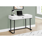 Monarch Specialties - 7385 Bureau 42 po - Blanc/Metal Noir-Style glamour et compact pour s'adapter à n'importe quel espace, avec finition de tous les côtés