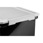 Staples - Classeur de format lettre/légal avec poignées blocables, 35 l, noir-Poignées verrouillables pour garder le couvercle bien en place et les documents en sécurité