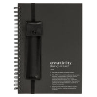 Gry Mattr - Ensemble de carnets de croquis créatifs – Reliure spirale – Noir-Couverture noire soft touch et pages blanches.