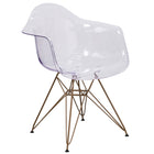 Chaise d’appoint transparente Allure avec cadre doré (FH-132-CPC1-GG)-Finition cristal transparent