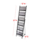FuTECH - Porte-brochures avec 6 pochettes - 14 l x 51,5 H - Noir-taille: 14 l x 51.5 H po