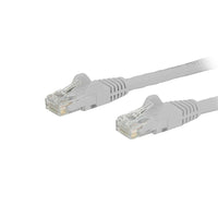StarTech.com - Câble de raccordement Ethernet Cat6 avec connecteurs antiaccrochements RJ-45, 9 pi, blanc (N6PATCH9WH)-Protecteurs de pinces pour connecteur RJ-45 empêchent le câble de s’accrocher ou de briser pendant l’installation