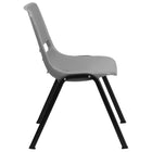 Flash Furniture - Chaise coquille grise, empilable et ergonomique de la série HERCULES avec cadre noir, capacité de 880 lb-Quantité de pile: 20