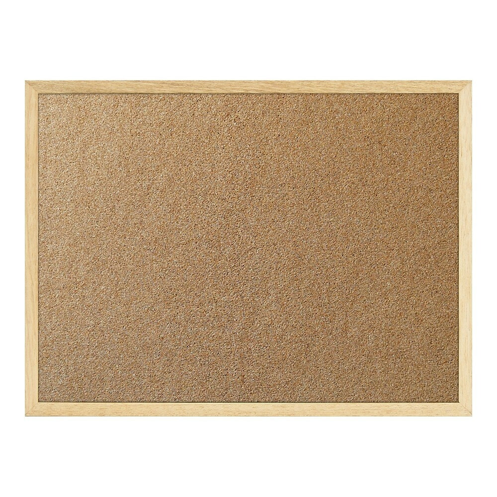 Staples - Tableau d'affichage - Cadre en chêne non verni - 48 L x 36 H po