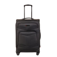 Air Canada - Valise à roulettes souple de 24 po Central Collection - Noir-Construit en polyester durable