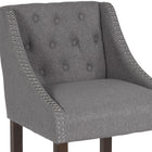 Flash Furniture – Tabouret de comptoir 24 po, de style transitionnel série Carmel, fini noyer, tissu gris foncé -Mousse ignifuge CA117