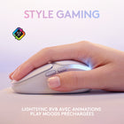 Logitech G705 Souris gamer sans fil avec éclairage RVB LightSync personnalisable - Blanc-Qualité pro sans fil : LightSpeed ultra rapide connecte deux appareils sur un seul récepteur USB sans perte de performance, se connecte avec le clavier sans fil G715, vendu séparément