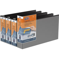 QuickFit Reliure View robuste, format légal, 8,5 po x 14 po, orientation paysage, 2 po, anneaux ronds, noir, paquet de 4-3 Reliure À Anneaux