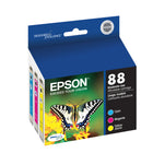 Epson - Cartouches d'encre 88 - Cyan/Magenta/Jaune-Manipulation sans souci - impressions résistantes au maculage, à la décolouration et à l’eau