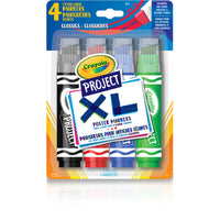 Crayola - Marqueurs d'affiches XL Project - Couleurs classiques - paquet de 4-Comprend 4 marqueurs d'affiches XL