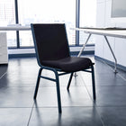 Flash Furniture – Chaise empilable robuste noire à motifs à revêtement Hercules rembourrée de 3 po, 4/pqt-Coussins profilés