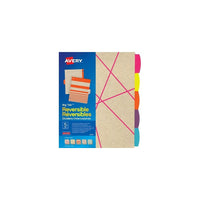 Avery - Intercalaires réversibles Big Tabâ„¢ - 5 onglets - papier Kraft-Intercalaires réversibles vous permettant de choisir entre de jolis motifs kraft unis ou de couleurs