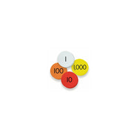 Essential Learning Products Disques de valeurs de nombres entiers à 4 valeurs, 1", paquet de 100-1