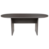 Flash Furniture Table De Conférence Ovale 6' - Gris Rustique (GCTL1035GRY)-Table de réunion commerciale