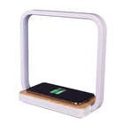 Station de charge et veilleuse sans fil OttLite - Blanc et Grain de Bois-Station de charge éclairée avec chargeur Qi et port de cartographie USB
