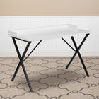 Flash Furniture - Bureau d'ordinateur blanc-Bureau rectangulaire spacieux avec bord biseauté
