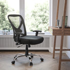 Chaise de travail pivotante HERCULES Big and Tall avec accoudoirs et dossier à filet ajustables, noir (GO2032)-Siège et dossier profilés