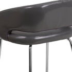 Fauteuil d'appoint contemporain pour aire de réception, cuir gris, série Fusion-Pattes en chrome