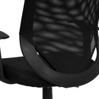 Flash Furniture - Chaise de bureau à dossier mi-dos maillé avec accoudoirs fixes, noir-Siège rembourré en maille noire