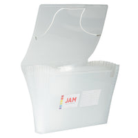 JAM Paper Classeurs accordéon à 13 pochettes, format lettre, 9 x 13 po, transparent, 2/pqt (2163590z)-Transparent