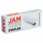 JAM PAPER - Agrafeuse de bureau moderne, Blanc-Taille : 6 x 2,5 x 1,125 pouces