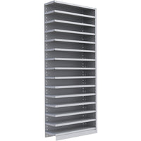 Metalware – Étagère enclenchable RK350, 15 tablettes, 36 x 12 x 88 po, gris pâle-Système de tablettes ajustables offrant un espace de rangement solide, mais économique qui convient à vos besoins
