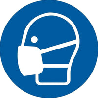Accuform Signs - Étiquettes De Sécurité Iso Obligatoire - Portez Un Masque, 4po x 4po, Vinyle, Pictogramme-Type d'affichage Adhésif