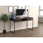 Safdie & Co. 48L Bureau - Métal Noir - Bois Brun Foncé Récupéré 2 Tirroirs 1 Étagère-Ambiance moderne et contemporaine.