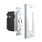 Prise murale Wi-Fi intelligente Geeni avec 2 fiches et 2 ports USB, blanc-Vous permet de planifier des minuteries pour les appareils branchés dans votre maison, de donner à chaque prise un nom unique et de les utiliser séparément