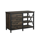 Sauder 42"W La Collection Steel River Crédence - Finition Carbon Oak-Trois tiroirs dotés de glissières à extension complète pour un rangement polyvalent