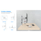 ShoppingAll - Support de bureau pour double écran LCD LED avec 2 options de montage - Blanc-6