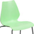 Flash Furniture - Chaise empilable verte de la série HERCULES d’une capacité de 770 lb avec soutien lombaire et cadre argenté-Matériau en polypropylène facile à nettoyer