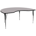 Flash Furniture – Table d’activités, dessus thermofusionné et pattes à hauteur ajustable, 48 po larg. x 96 po long, gris-Stratifié gris