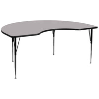 Flash Furniture – Table d’activités, dessus thermofusionné et pattes à hauteur ajustable, 48 po larg. x 96 po long, gris-Stratifié gris