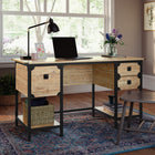 Sauder 54"W La Collection Steel River Bureau - Finition Milled Mesquite-Assemblage rapide et facile