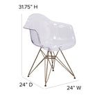 Chaise d’appoint transparente Allure avec cadre doré (FH-132-CPC1-GG)-Pour l'usage commercial