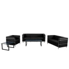 Flash Furniture – Mobilier de réception Hercules Regal, noir (ZBREGAL810SETBK)-L’ensemble de sofas de réception est idéal pour n’importe quelle zone d’attente de bureau et est conçu pour une utilisation commerciale