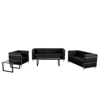 Flash Furniture – Mobilier de réception Hercules Regal, noir (ZBREGAL810SETBK)-L’ensemble de sofas de réception est idéal pour n’importe quelle zone d’attente de bureau et est conçu pour une utilisation commerciale