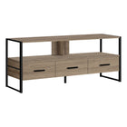 Monarch Specialties - 2618 Meuble Tv - 48 po L/Taupe Fonce/Metal Noir-Design contemporain et industriel, dans une finition faux bois taupe fonce et moderne