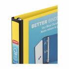 Staples - Reliure Better Binder, 1 1/2 po, jaune-Grâce à la fenêtre transparente, ces reliures sont de bonnes reliures de présentation