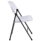 Flash Furniture – Chaise pliante en plastique HERCULES, capacité de 330 lb, blanc avec tubulure anthracite (DADYCD50WH)-Siège et dossier en plastique blanc granite