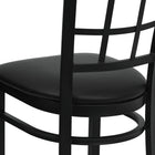 Flash Furniture – Chaise de restaurant en acier à dossier ajouré, noir, siège en vinyle noir (XUDG6Q3BWINBLKV)-Siège rembourré en mousse épaisse de 2.5 pouces