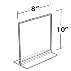 Azar Displays – Porte-affiche vertical/horizontal en acrylique avec languette, 10 x 8 po, transparent, 10/paquet (102718)-Fait d’acrylique de qualité supérieure de 0,1 po d’épaisseur et facile à assembler