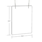 Azar Affiche 23,5 "x 31,5" Bouclier de caisse réglable suspendu transparent - Sneeze Guard - Vertical / Horizonta - Paquet de 2-4
