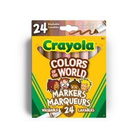 Crayola - Marqueurs de couleur de la peau - Paquet de 24-Ces couleurs viennent s'ajouter à votre collection de crayons de cire, permettant de colorier et de dessiner de façon encore plus détaillée et réaliste.