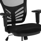 Flash Furniture Chaise de dessinateur ergonomique en maille noire à dossier mi-hauteur,  cadre noir-Le bouton de réglage de la tension d'inclinaison ajuste la résistance à l'inclinaison vers l'arrière du fauteuil