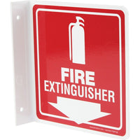 Accuform Signs - Enseigne Projection « Fire Extinguisher », 8po x 8po, Plastique, Anglais Avec Pictogramme-Type d'affichage Boulonné