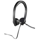 Logitech – Casque stéréo H650e 981-000518-Bandeau en similicuir rembourré et oreillettes en similicuir remplaçables