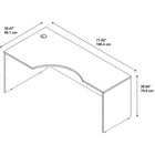 Bush® - Module de coin gauche de la collection Westfield, fini cerisier Mocha-Accepte un plateau pour clavier universel ou articulé dans le coin
